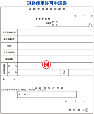 道路使用許可申請書